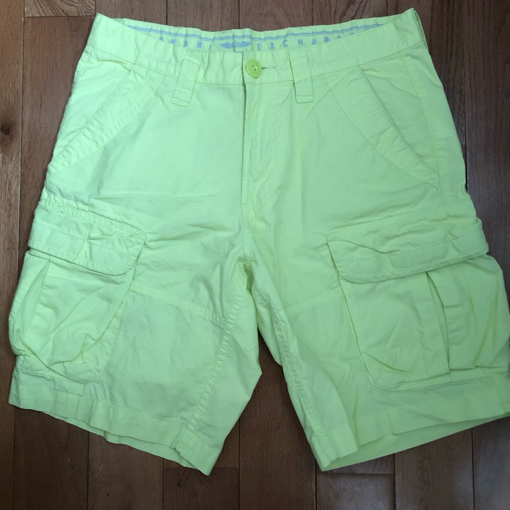 Armani exchange cargo shorts color bright green